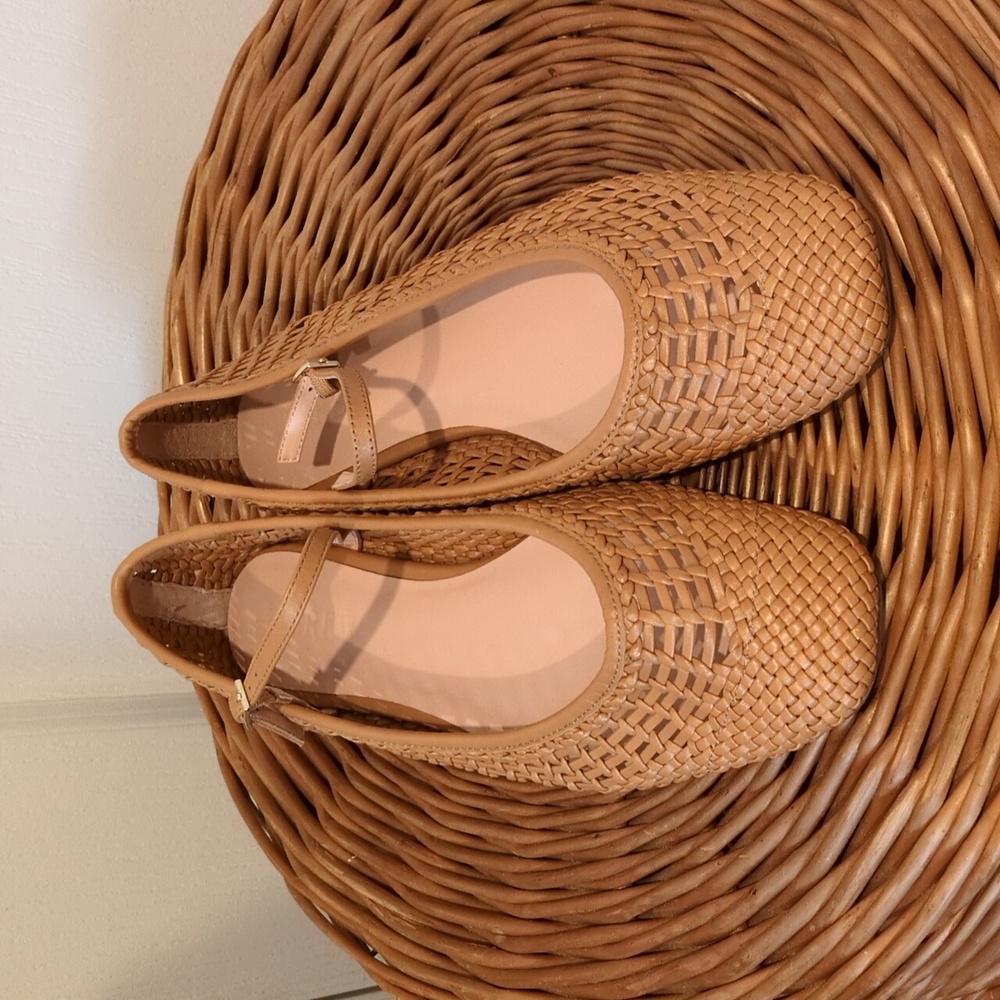 J. Crew Quinn Woven Brown Ballet Flats 9.5 NWOB - Picture 2 of 8